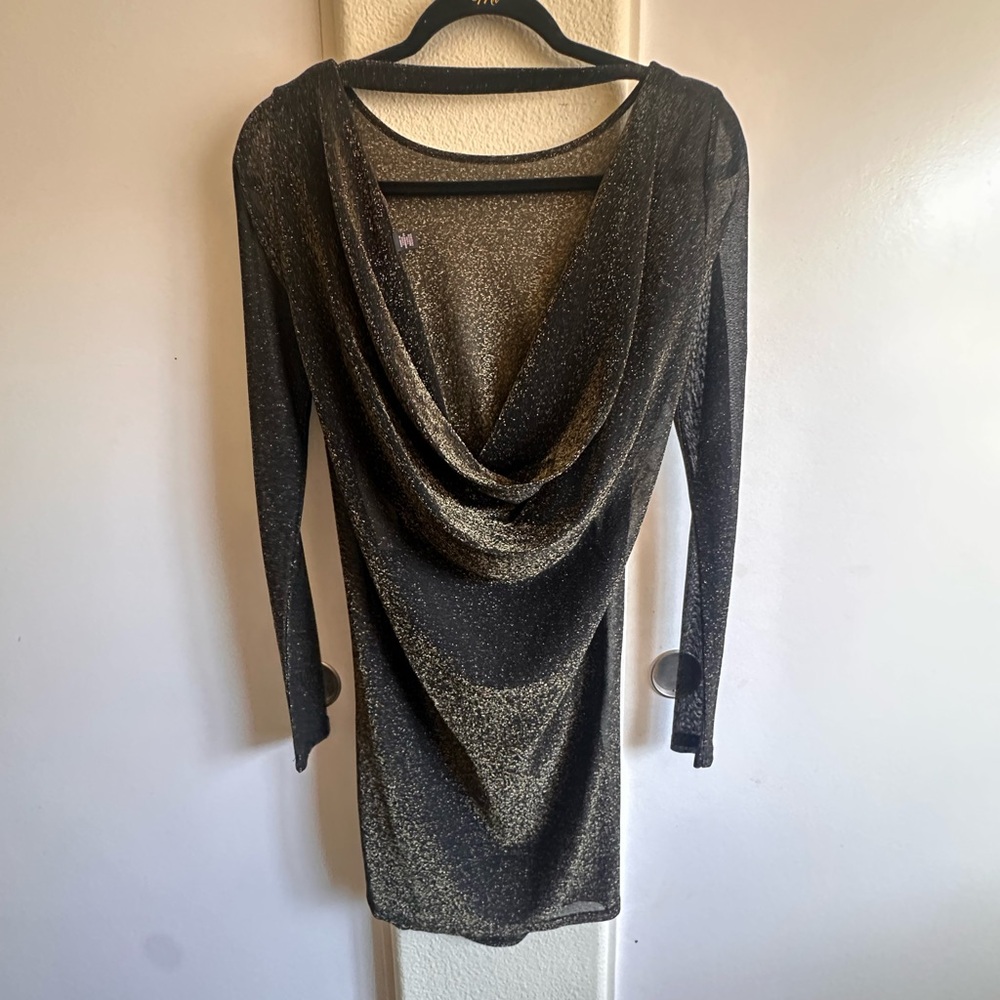 Ted Baker Gold & Black Mini Dress